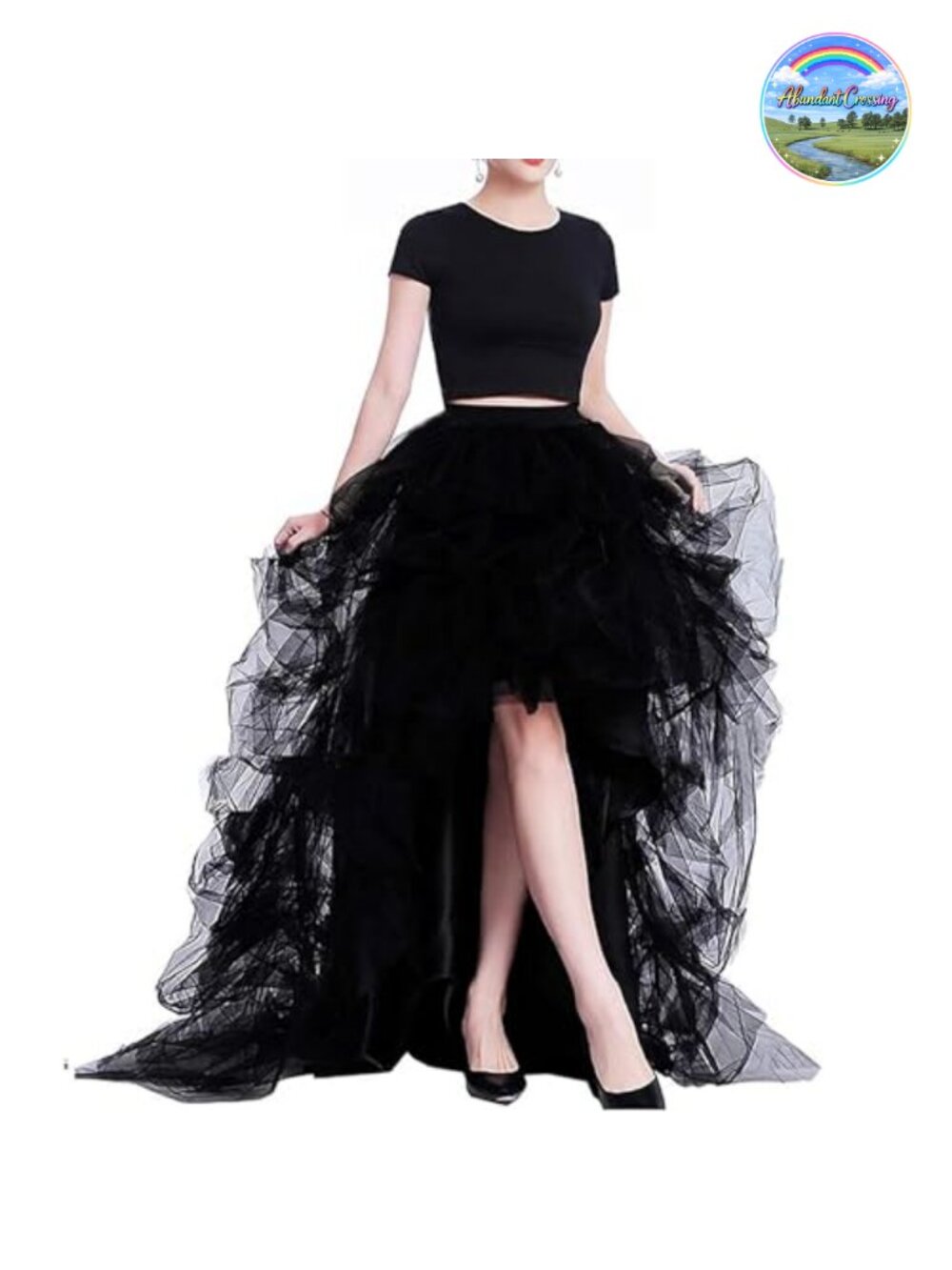 High Low Layered Tulle Floor Length Skirt Special Occasion Tutu